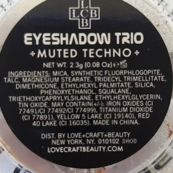 Brand New LOVE+CRAFT+BEAUTY Muted Techno Eyeshadow Trio - Picture 6 of 7